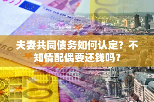 济南夫妻共同债务如何认定？不知情配偶要还钱吗？